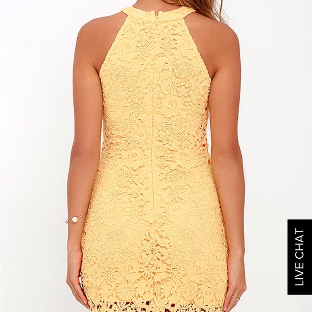 Lulu’s Yellow Lace Dress - Picture 3 of 5